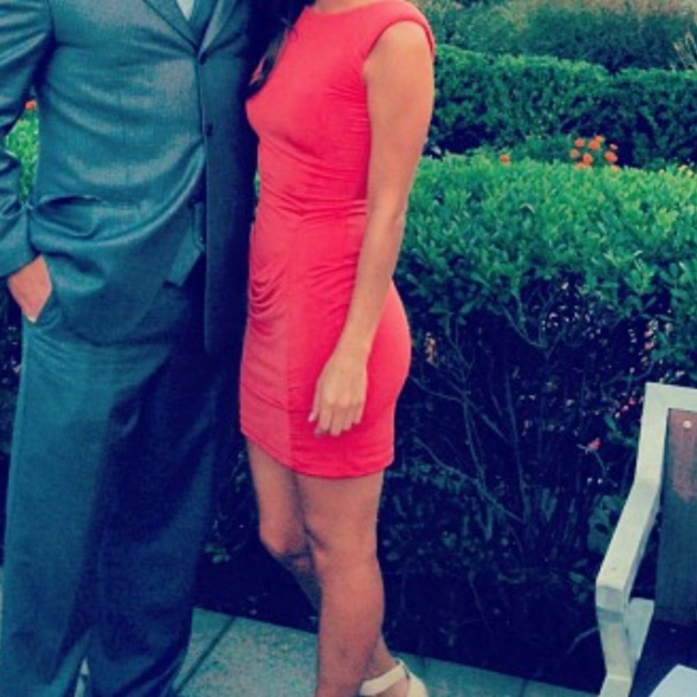 Peach cocktail dress